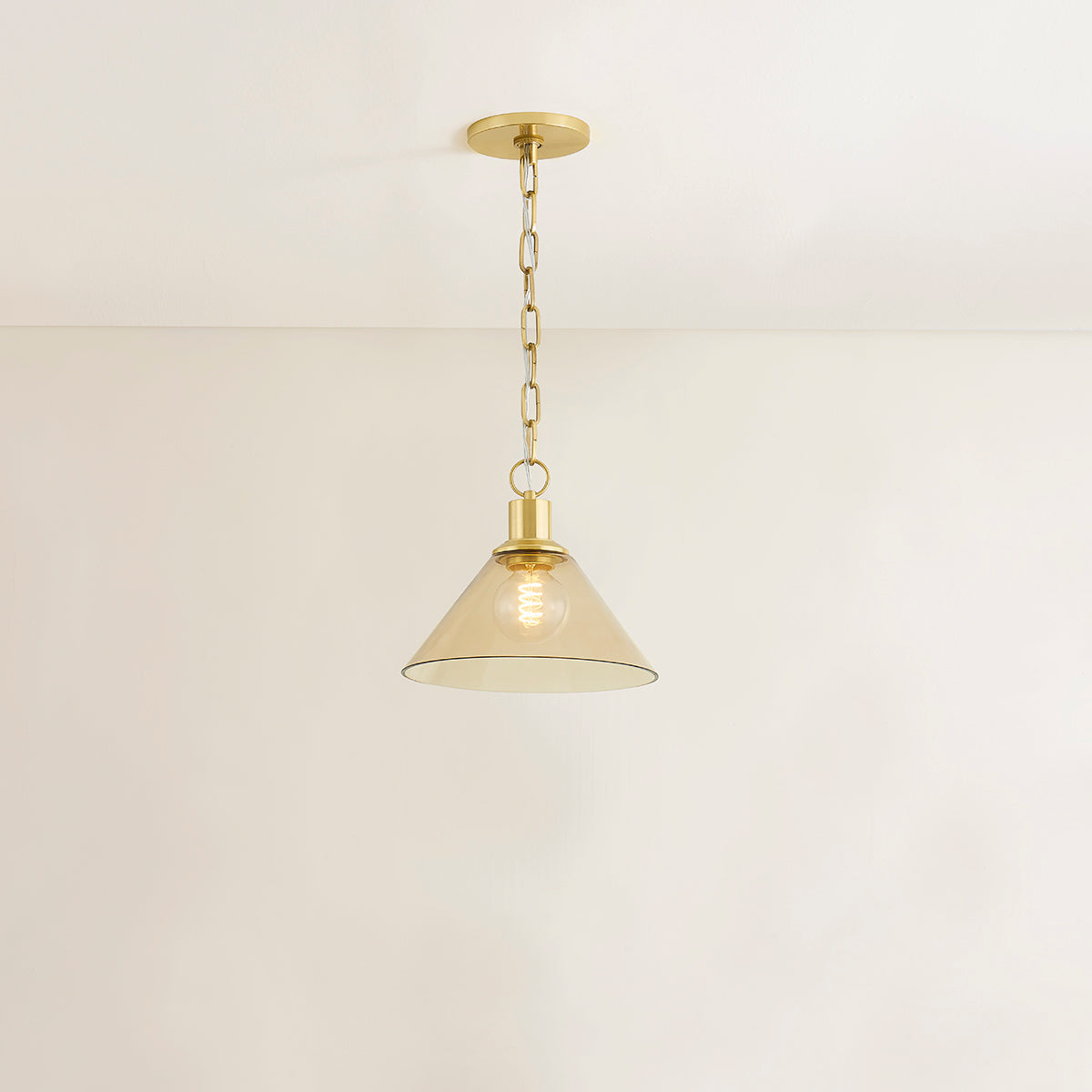 Mitzi by Hudson Valley Lighting Anniebee Small Pendant in Aged Brass, detail view 4