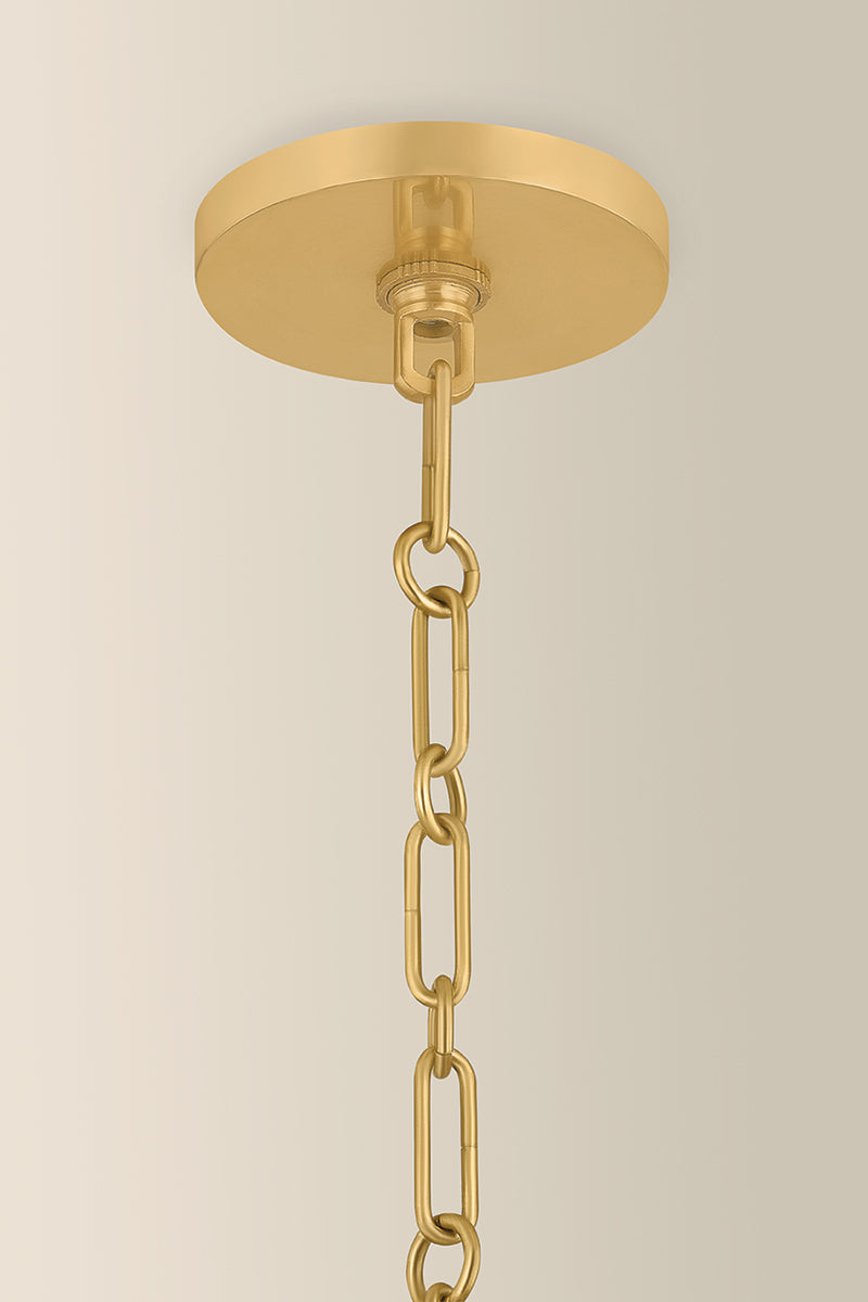 Mitzi by Hudson Valley Lighting Antoneta Chandelier in Aged Brass, detail view 1