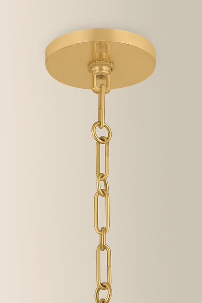 Mitzi by Hudson Valley Lighting Antoneta Chandelier in Aged Brass, detail view 1