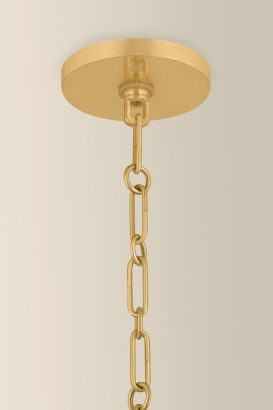 Mitzi by Hudson Valley Lighting Antoneta Chandelier in Aged Brass, detail view 1