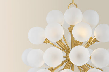 Mitzi by Hudson Valley Lighting Antoneta Chandelier in Aged Brass, detail view 2