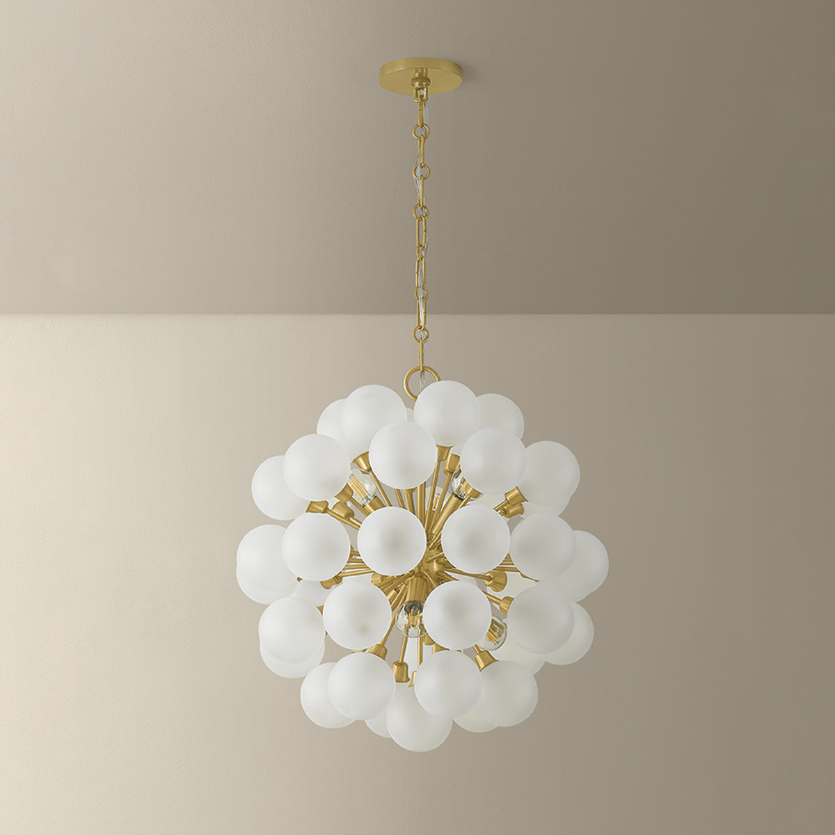 Mitzi by Hudson Valley Lighting Antoneta Chandelier in Aged Brass, detail view 3