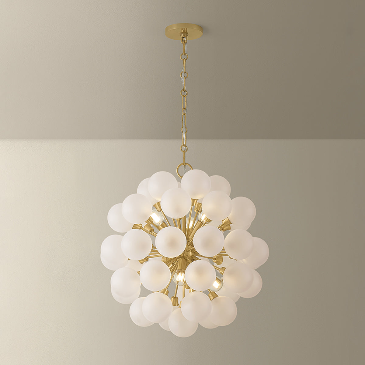 Mitzi by Hudson Valley Lighting Antoneta Chandelier in Aged Brass, detail view 5