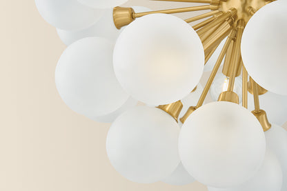Mitzi by Hudson Valley Lighting Antoneta Chandelier in Aged Brass, detail view 6