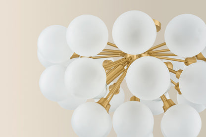 Mitzi by Hudson Valley Lighting Antoneta Semi-Flush Mount in Aged Brass, detail view 2