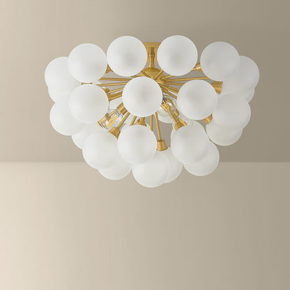 Mitzi by Hudson Valley Lighting Antoneta Semi-Flush Mount in Aged Brass, detail view 3