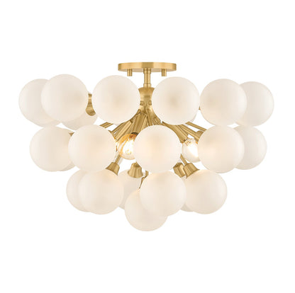 Mitzi by Hudson Valley Lighting Antoneta Semi-Flush Mount in Aged Brass