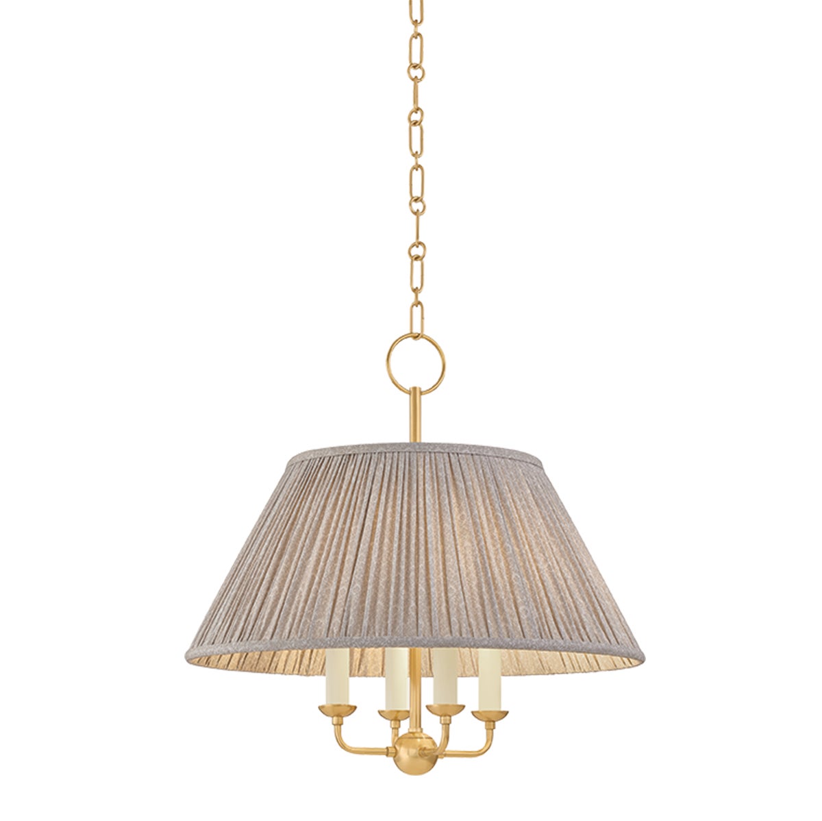 Mitzi by Hudson Valley Lighting Antonia Chandelier in Aged Brass / Mimosa Tan