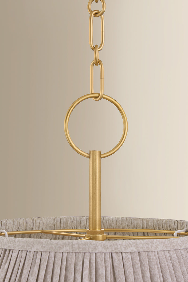 Mitzi by Hudson Valley Lighting Antonia Chandelier in Aged Brass / Mimosa Tan, detail view 2