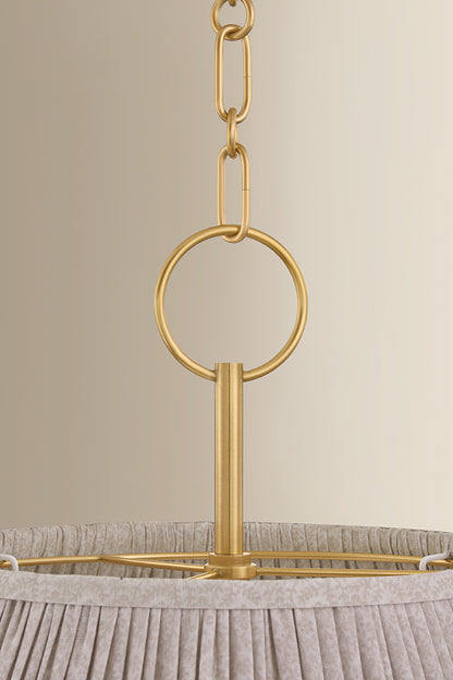 Mitzi by Hudson Valley Lighting Antonia Chandelier in Aged Brass / Mimosa Tan, detail view 2