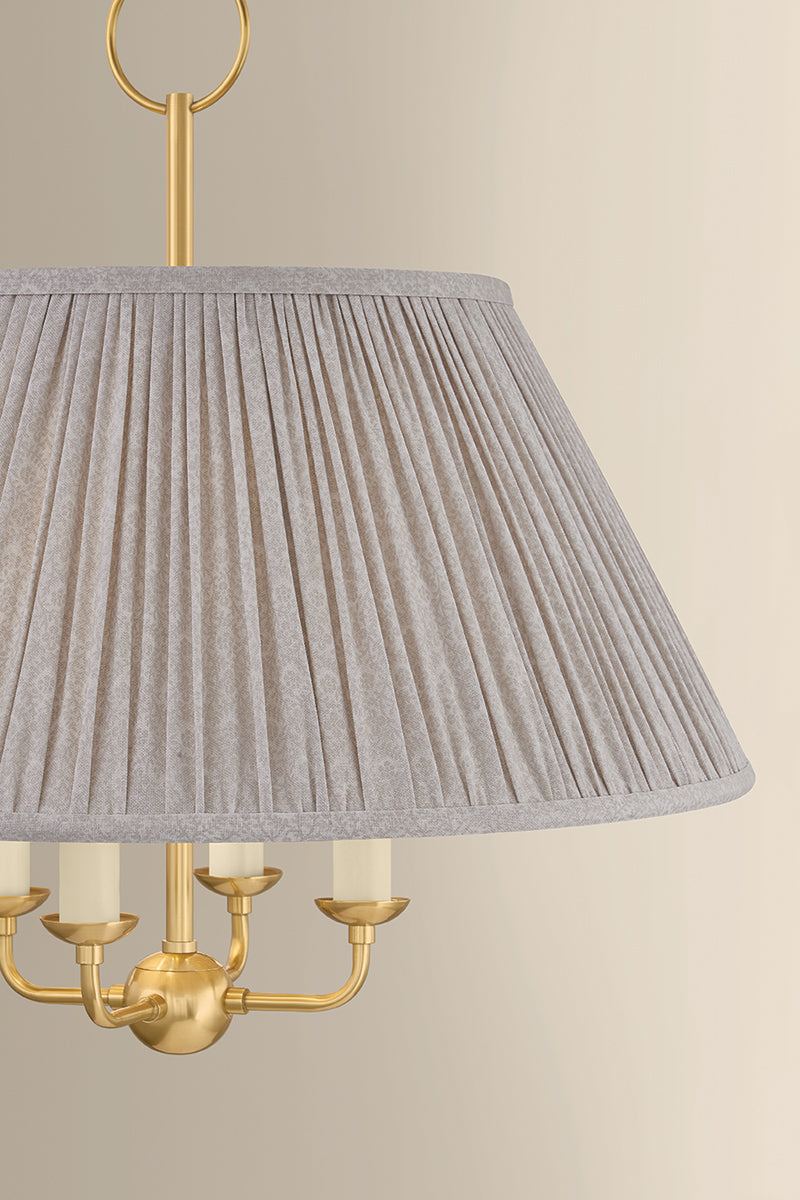 Mitzi by Hudson Valley Lighting Antonia Chandelier in Aged Brass / Mimosa Tan, detail view 4