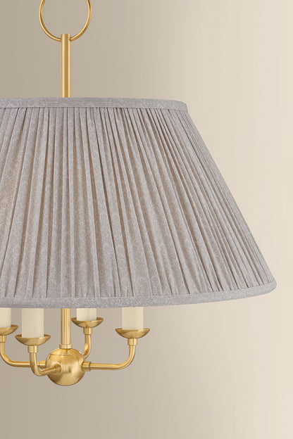 Mitzi by Hudson Valley Lighting Antonia Chandelier in Aged Brass / Mimosa Tan, detail view 4