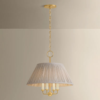 Mitzi by Hudson Valley Lighting Antonia Chandelier in Aged Brass / Mimosa Tan, detail view 5