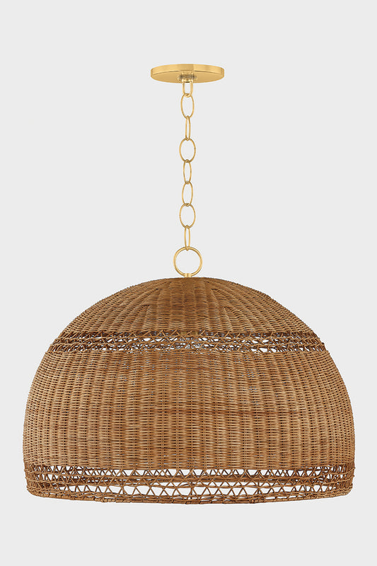 Mitzi by Hudson Valley Lighting April Large Pendant in Aged Brass, detail view 1