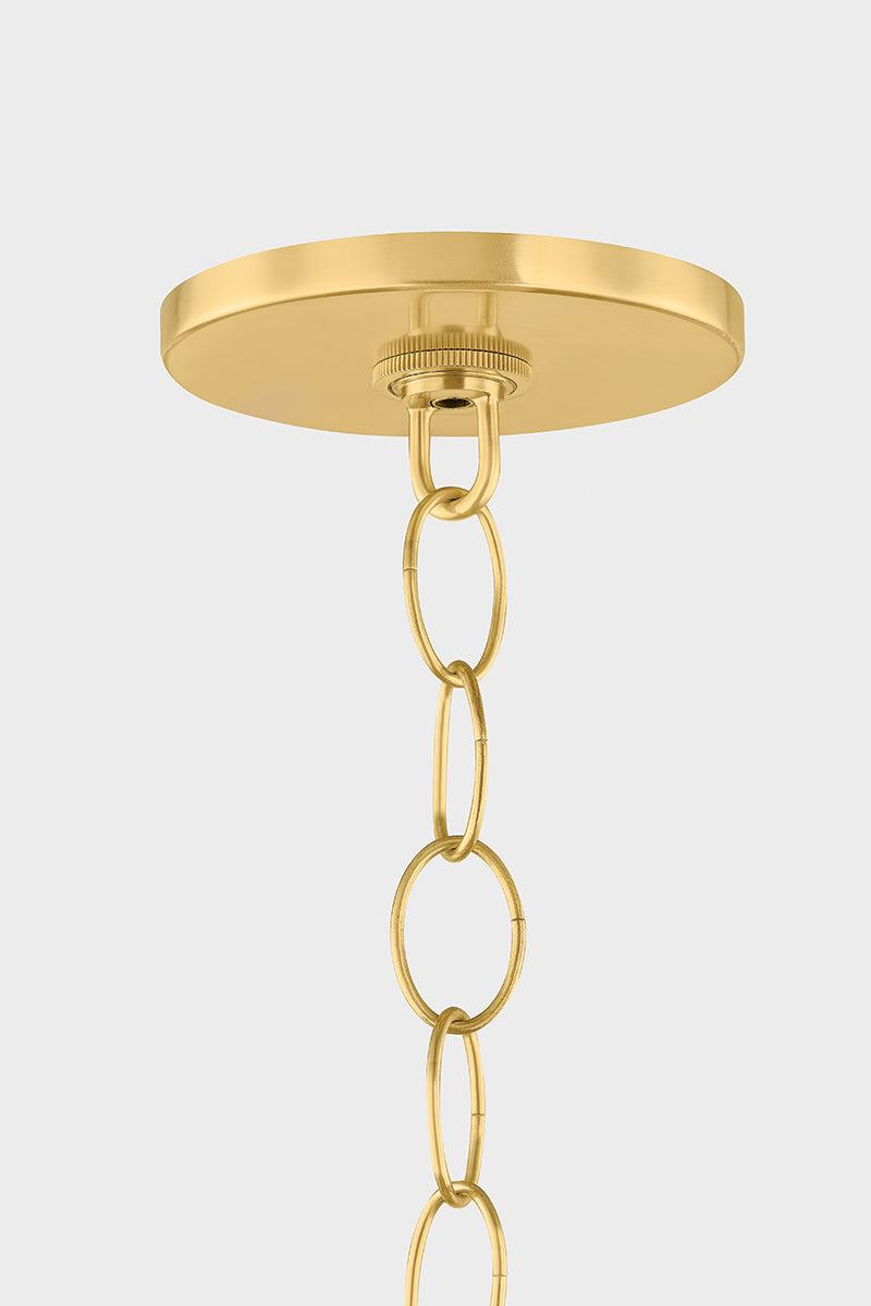 Mitzi by Hudson Valley Lighting April Large Pendant in Aged Brass, detail view 2