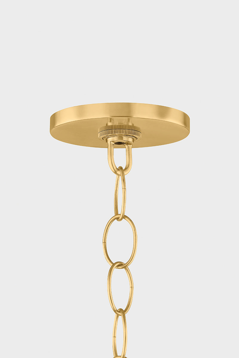 Mitzi by Hudson Valley Lighting April Small Pendant in Aged Brass, detail view 2