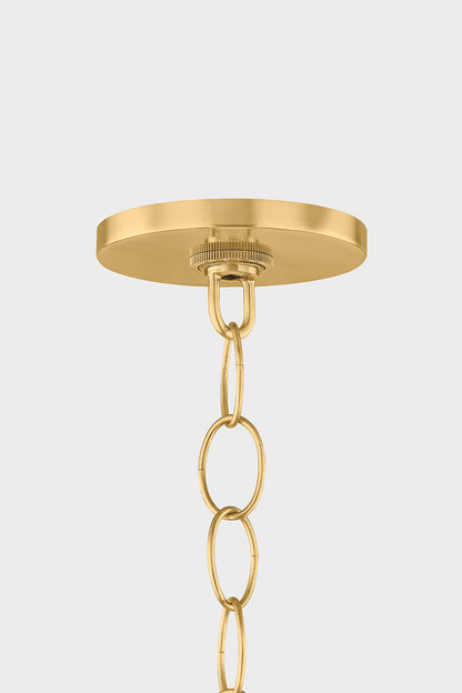 Mitzi by Hudson Valley Lighting April Small Pendant in Aged Brass, detail view 2