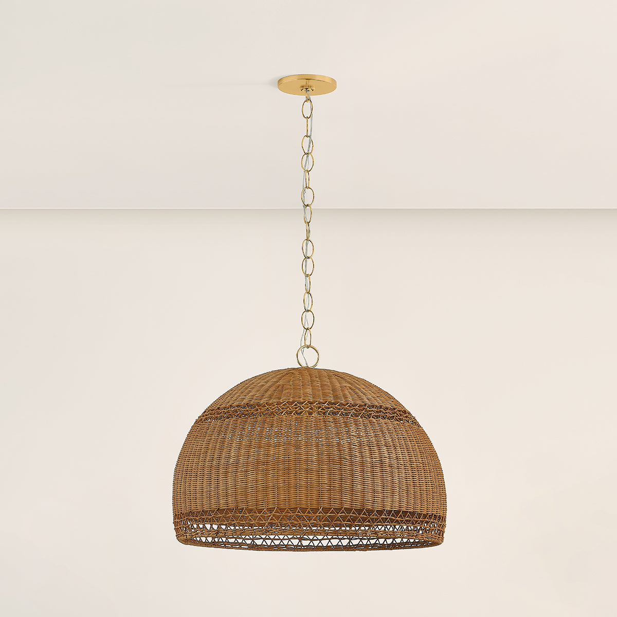 Mitzi by Hudson Valley Lighting April Large Pendant in Aged Brass, detail view 3