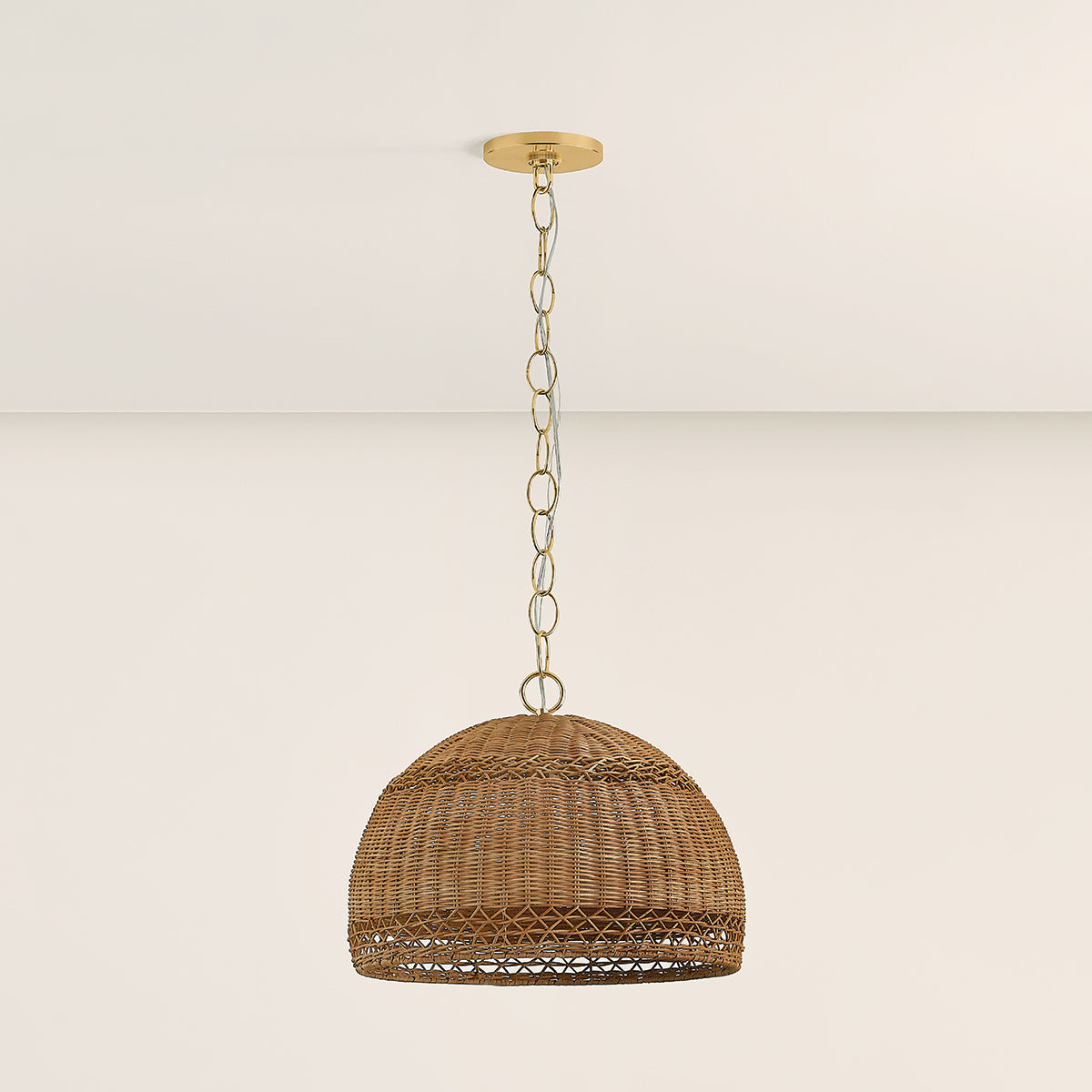 Mitzi by Hudson Valley Lighting April Small Pendant in Aged Brass, detail view 3