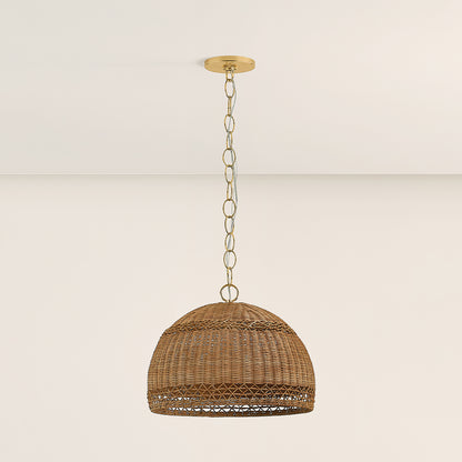 Mitzi by Hudson Valley Lighting April Small Pendant in Aged Brass, detail view 3