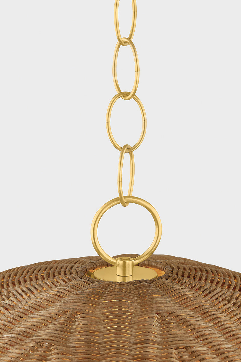 Mitzi by Hudson Valley Lighting April Large Pendant in Aged Brass, detail view 4
