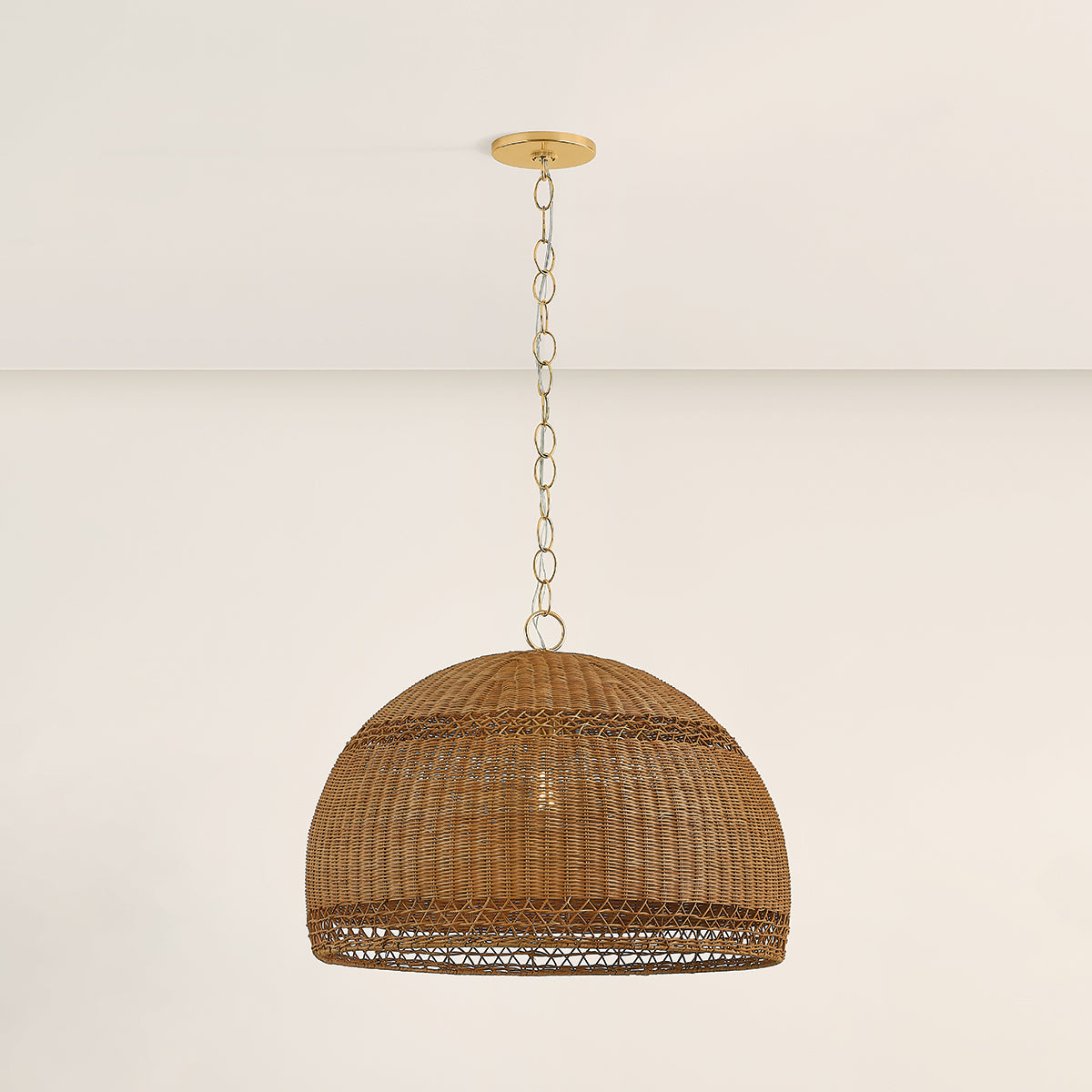 Mitzi by Hudson Valley Lighting April Large Pendant in Aged Brass, detail view 5