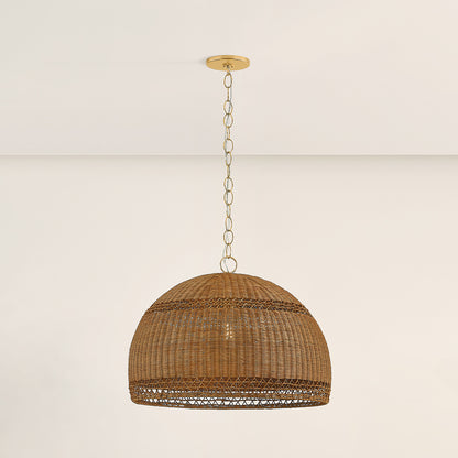 Mitzi by Hudson Valley Lighting April Large Pendant in Aged Brass, detail view 5