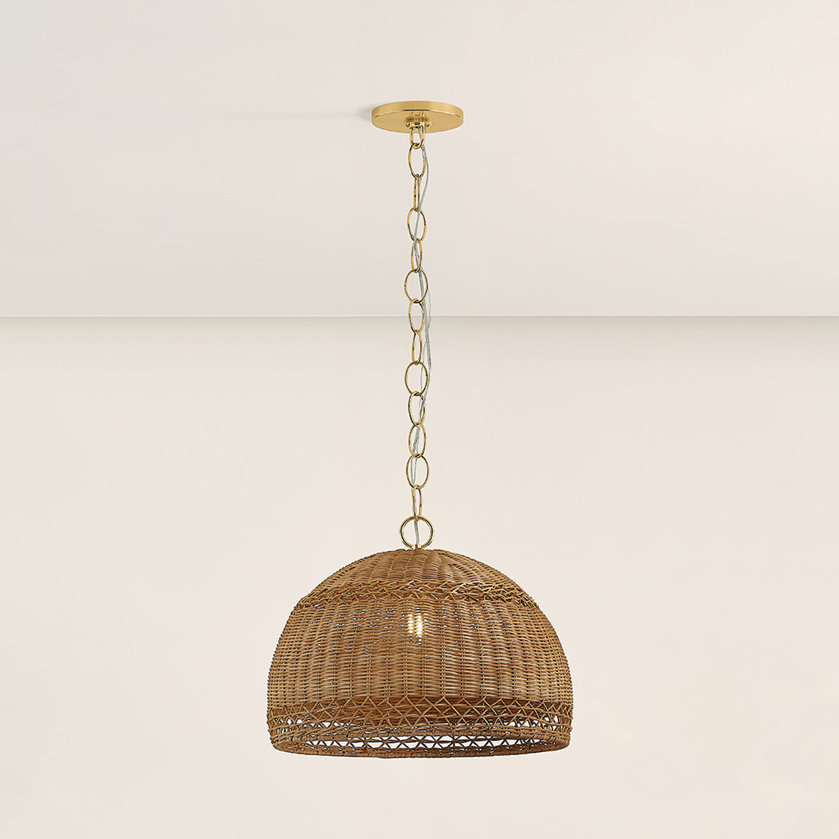 Mitzi by Hudson Valley Lighting April Small Pendant in Aged Brass, detail view 5