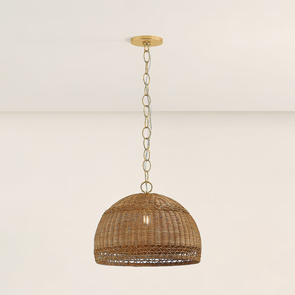 Mitzi by Hudson Valley Lighting April Small Pendant in Aged Brass, detail view 5