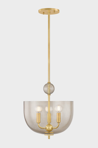 Mitzi by Hudson Valley Lighting Arianne Lantern in Aged Brass, detail view 1