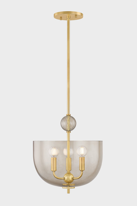 Mitzi by Hudson Valley Lighting Arianne Lantern in Aged Brass, detail view 1