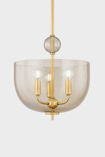 Mitzi by Hudson Valley Lighting Arianne Lantern in Aged Brass, detail view 2