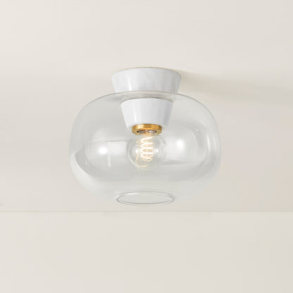 Mitzi by Hudson Valley Lighting Ariella Flush Mount in Aged Brass, detail view 4