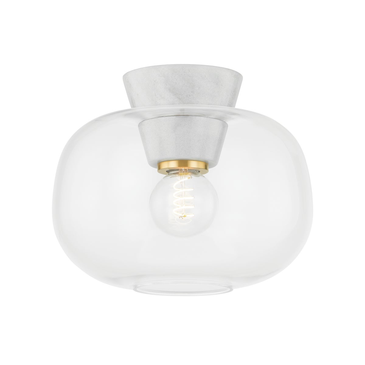 Mitzi by Hudson Valley Lighting Ariella Flush Mount in Aged Brass