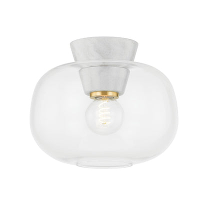 Mitzi by Hudson Valley Lighting Ariella Flush Mount in Aged Brass