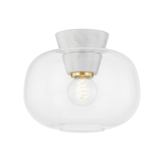 Mitzi by Hudson Valley Lighting Ariella Flush Mount in Aged Brass