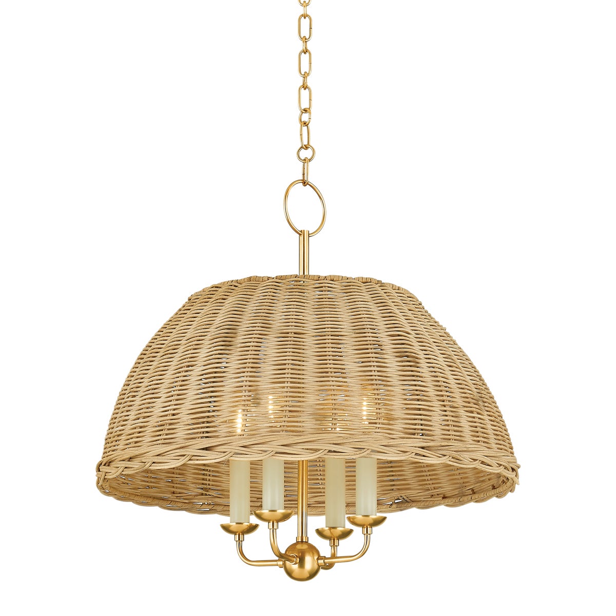 Mitzi by Hudson Valley Lighting Arwen 4-Light Chandelier in Aged Brass