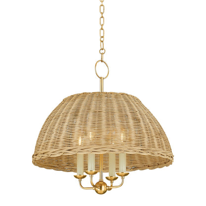 Mitzi by Hudson Valley Lighting Arwen 4-Light Chandelier in Aged Brass
