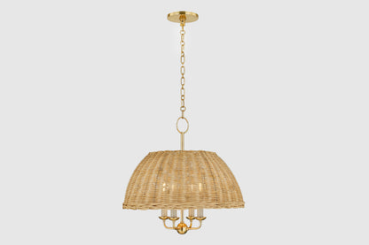 Mitzi by Hudson Valley Lighting Arwen 4-Light Chandelier in Aged Brass, detail view 1