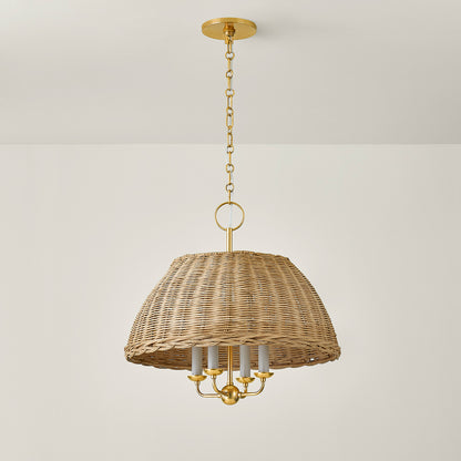 Mitzi by Hudson Valley Lighting Arwen 4-Light Chandelier in Aged Brass, detail view 3
