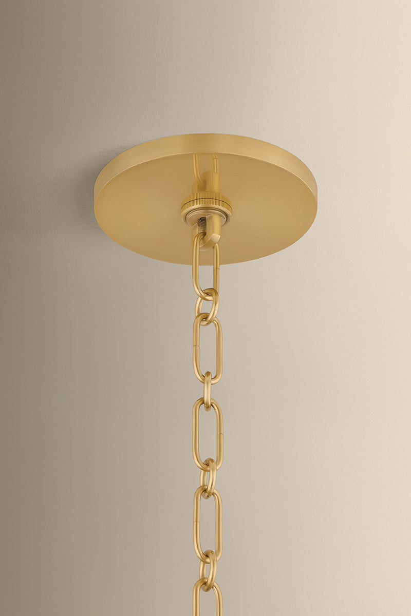 Mitzi by Hudson Valley Lighting Arwen Chandelier in Aged Brass / Rattan, detail view 1