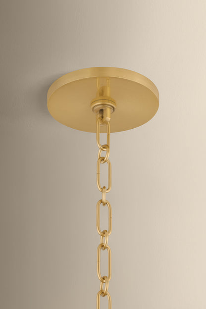 Mitzi by Hudson Valley Lighting Arwen Chandelier in Aged Brass / Rattan, detail view 1