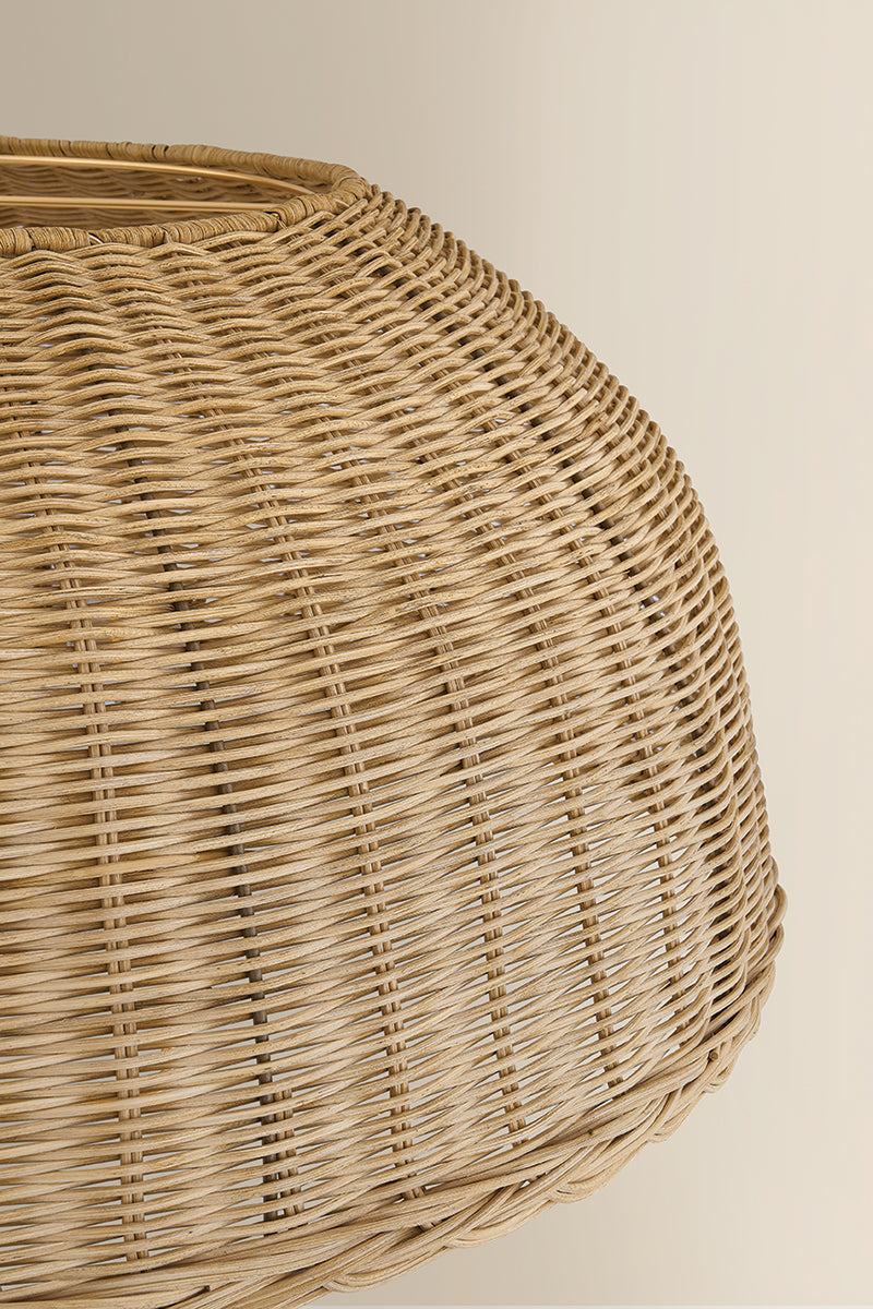 Mitzi by Hudson Valley Lighting Arwen Chandelier in Aged Brass / Rattan, detail view 4