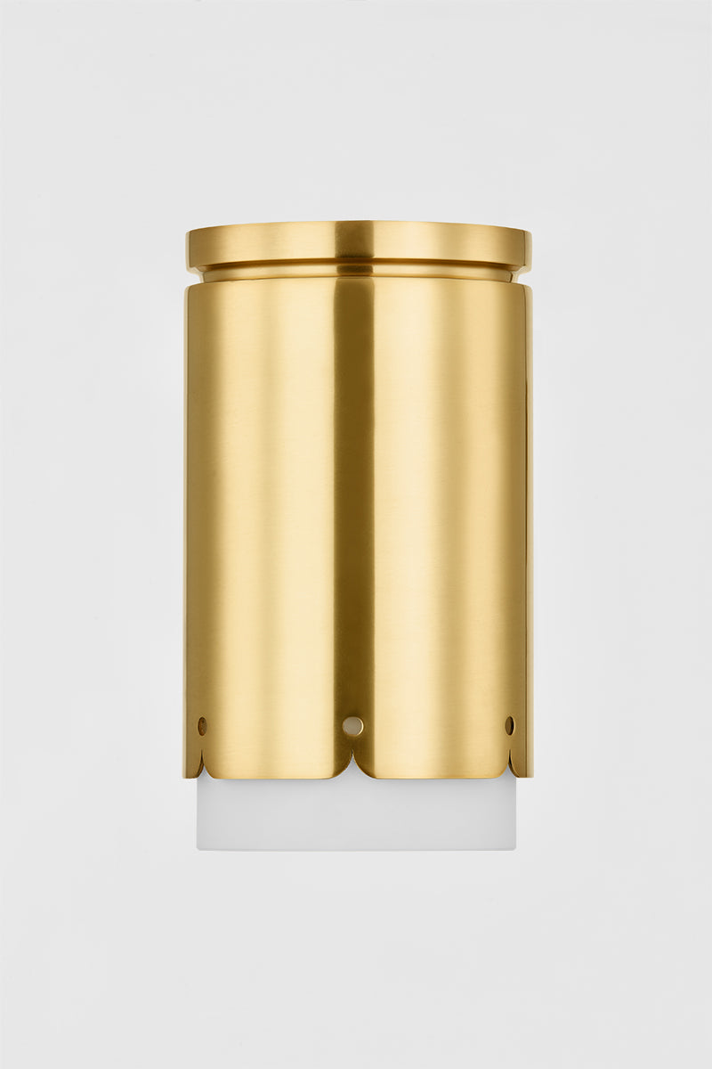 Mitzi by Hudson Valley Lighting Asa Flush Mount in Aged Brass, detail view 2