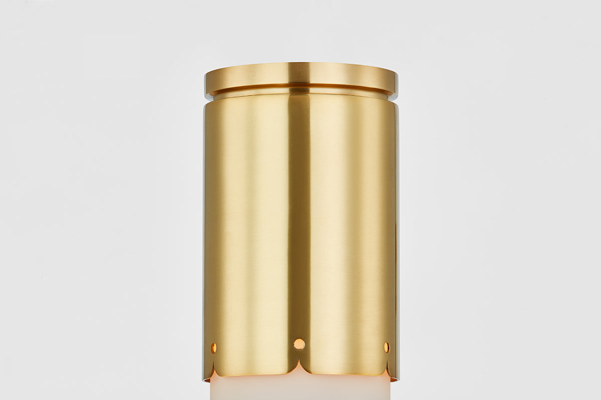 Mitzi by Hudson Valley Lighting Asa Flush Mount in Aged Brass, detail view 4
