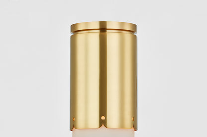 Mitzi by Hudson Valley Lighting Asa Flush Mount in Aged Brass, detail view 4