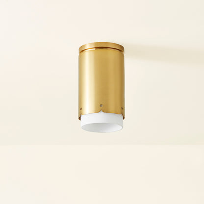 Mitzi by Hudson Valley Lighting Asa Flush Mount in Aged Brass, detail view 6
