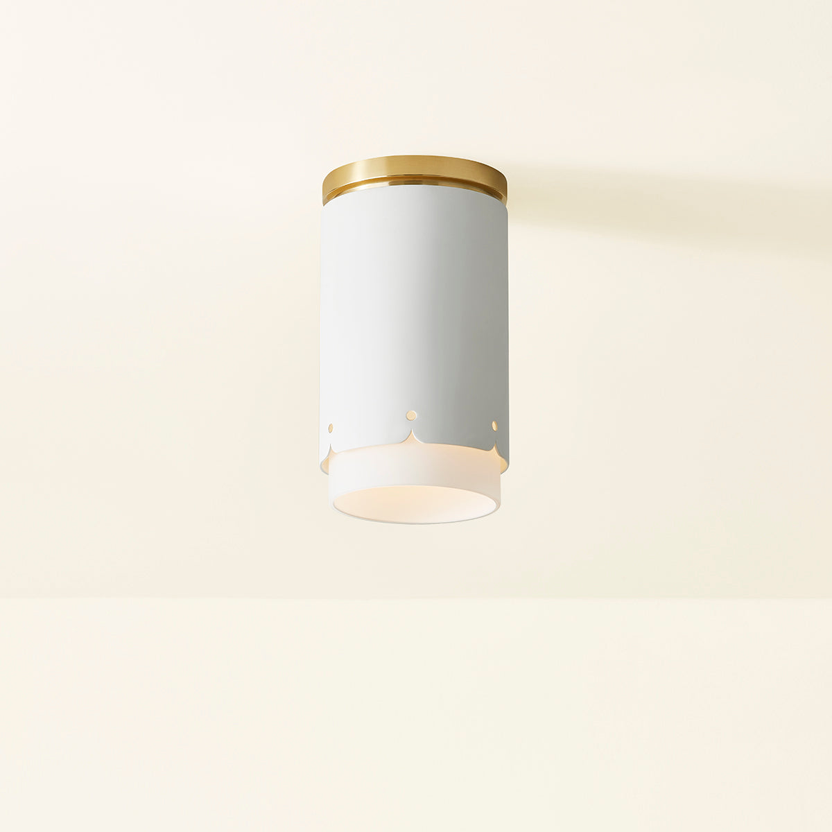 Mitzi by Hudson Valley Lighting Asa Flush Mount in Aged Brass, detail view 7
