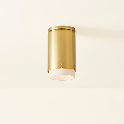 Mitzi by Hudson Valley Lighting Asa Flush Mount in Aged Brass, detail view 8