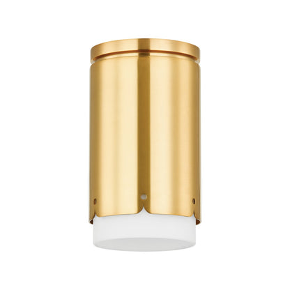 Mitzi by Hudson Valley Lighting Asa Flush Mount in Aged Brass